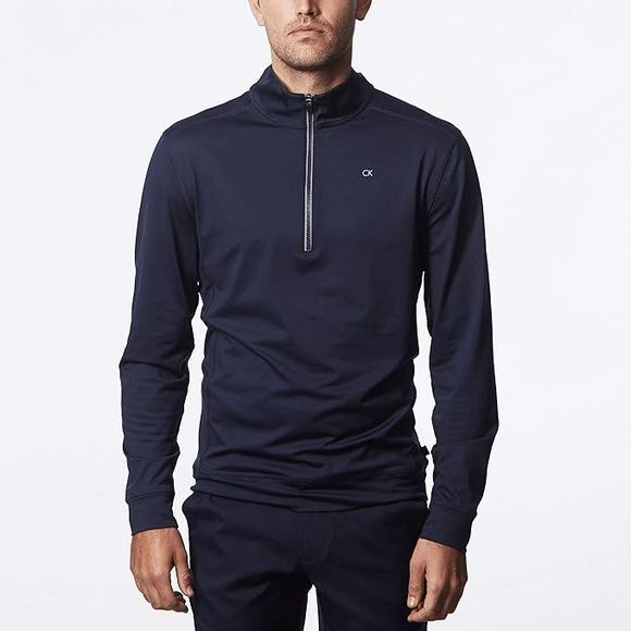 Calvin Klein Other - NEW Mens XL Calvin Klein CK Galaxy Half Zip Golf Shirt Pull on C9302 Navy/Silver